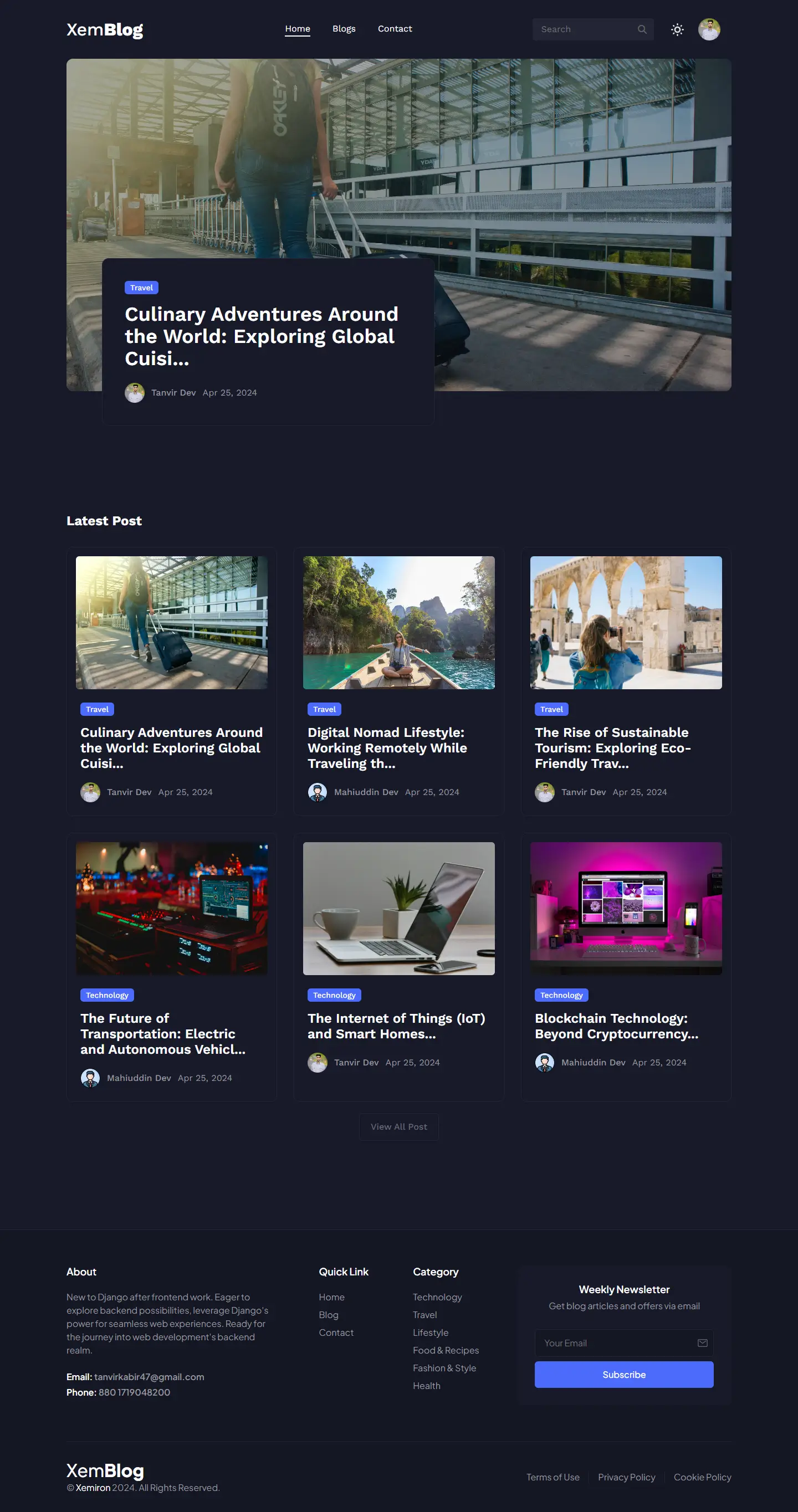 Xemblog - A Blogging Website